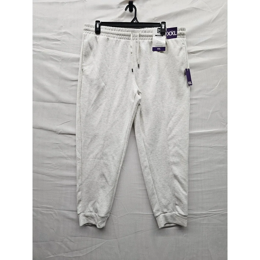 Members‎ Mark Womens Sandwash Jogger Cream XXL MM25528 Mid-Rise Sweatpants New